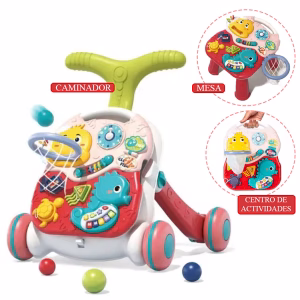 Caminador para bebe 3 en 1 Rojo con Pelotas y Arco