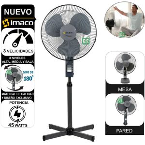 Ventilador Imaco FS1631 16″ 3 en 1 Pedestal, Pared o Mesa 45 W