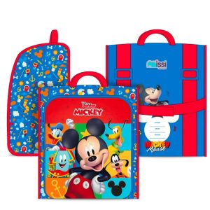 Set de Mochila con Ruedas EXTRA Oficio Lonchera y Cartuchera MICKEY