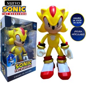 Muñeco Sonic The Hedgehog Articulable Súper Shadow Amarillo