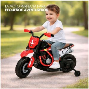 Motocicleta a Batería musical y Luces Ebaby Cod.349 Rojo