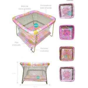 Corral Para Bebes Acolchado Economico Cambrel – Nacional Rosa