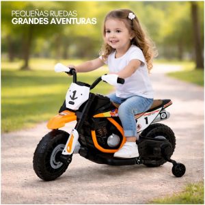 Motocicleta a Batería recargable musical y luces Ebaby Cod.349 Naranja