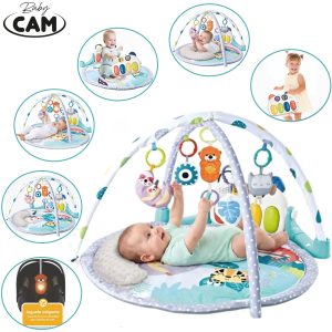 Gimnasio Piano Musical Baby Cam 7 en 1 Turquesa