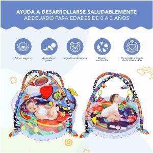 Gimnasio 3 En 1 Para Bebés Cohete Espacial Con Pelotas