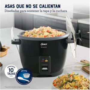 Olla Arrocera Oster de 1 8L DiamondForce CKSTRCB10DFBLK Negro