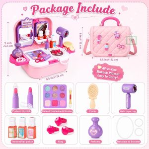 Juguete Maletin Tocador De Maquillaje 2 En 1 Rosado 008-703A