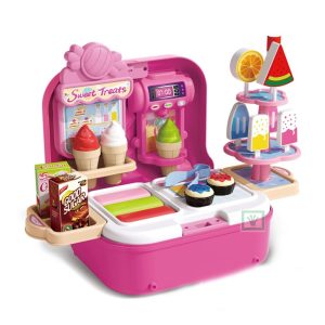 Juguete Set de Helados y Postres 2 en 1 Maletin Rosado 008-709A