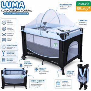 Cuna Colecho Luma Ebaby EB771 Azul