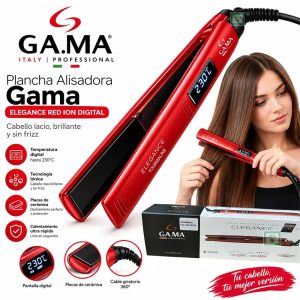 Plancha Alisadora Gama Elegance Red Ion 230°C -Digital