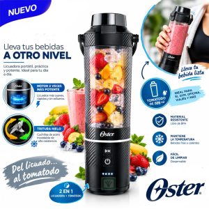 Licuadora Portátil Oster GoMAX, 590 ml Negro BLSTGFP-B20