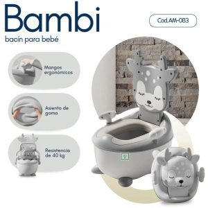 Bacin Para Bebé «BAMBI» De Lujo Gris