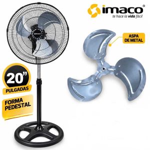 Ventilador 3 en 1 Imaco 20″ 60W FSM-2060 Pedestal, Mesa y Pared